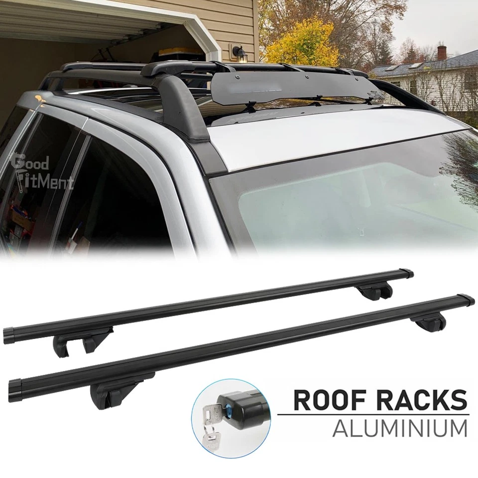 Portaequipajes portaequipajes portaequipajes con barras transversales de techo para Land Rover LR2 2008-2015 54" Foto 1 de 4