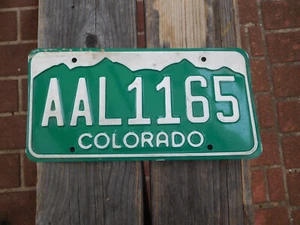 License Plate Number Plate USA Colorado State Snowy Mountains AAL1165 - Picture 1 of 1