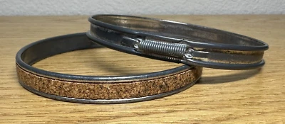 Vintage 4" Round Metal Spring Tension & Cork Lined Embroidery Hoop - Image 1 of 4