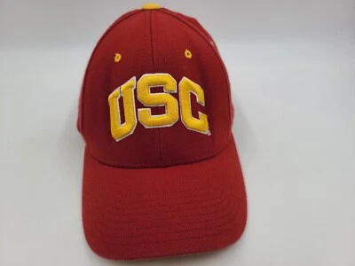 USC Trojans Zephyr Z Fit Fitted S Hat Cap Dad Mom Men Women NCAA Gift Red Yellow - Image 1 of 4