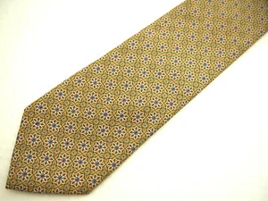 Black Brown 1826 Mens Necktie Tie Gold Blue Green Floral Silk 57" - Picture 1 of 5