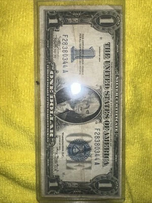 1934 $1 One Dollar Silver Certificate FUNNY BACK Currency Note Bill - Image 1 of 2