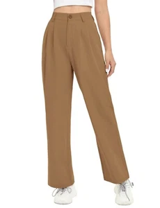 Womens Wide Leg Pants High Waist Straight Casual Stretch Comfy Size XL 16 - Picture 1 of 5