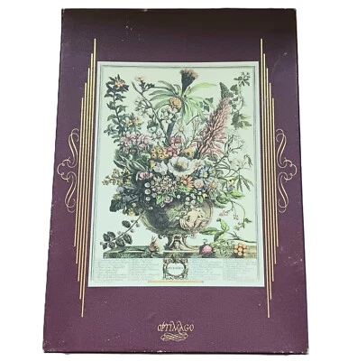 Vintage Wooden Puzzle Optimago Furber Flower Engravings Hand Cut December No.12 - Image 1 of 4