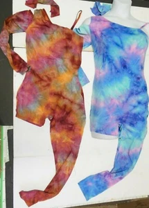 Unitard Lyrical de una pierna 3 colores Tiedye estante forrado baile damas disfraz grande - Imagen 1 de 13