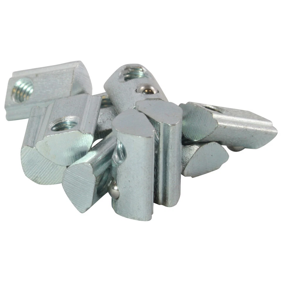 10x Nutenstein 5 St Nut 5 - Typ I - mit Steg, Federkugel, Stahl verzinkt