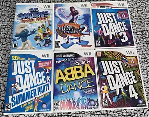 Just Dance 3,4, Abba, Smurfs Summer Dance Party Revolution Nintendo Wii Game Lot - Picture 1 of 7
