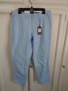 The Original Ben Sherman Mens Straight Fit Pants Cerulean Light Blue  33 x 30 - Picture 1 of 4