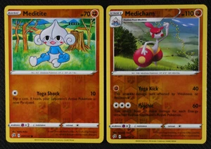 Cartas Pokémon Meditite 097 Medicham 098/192 Holograma Inverso Choque Rebelde Casi Nuevo/Muy Nuevo - Imagen 1 de 1