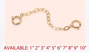 14k Gold gefüllt Verlängerung Sicherheitskette Halskette Armband Schloss #2 - Bild 1 von 2