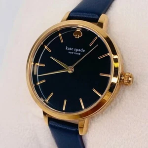 kate spade new york metro three-hand navy leather watch KSW9004 - Picture 1 of 7