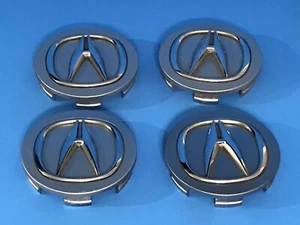 ACURA CENTER CAPS GENUINE FACTORY ORIGINAL OEM SILVER 44742 SET OF 4 - Picture 1 of 7