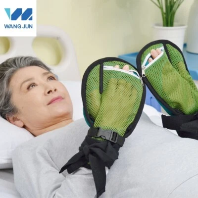 Guantes de control manual demencia antiarañazos fijación muñeca sujeción muñeca guantes muñeca Foto 1 de 4