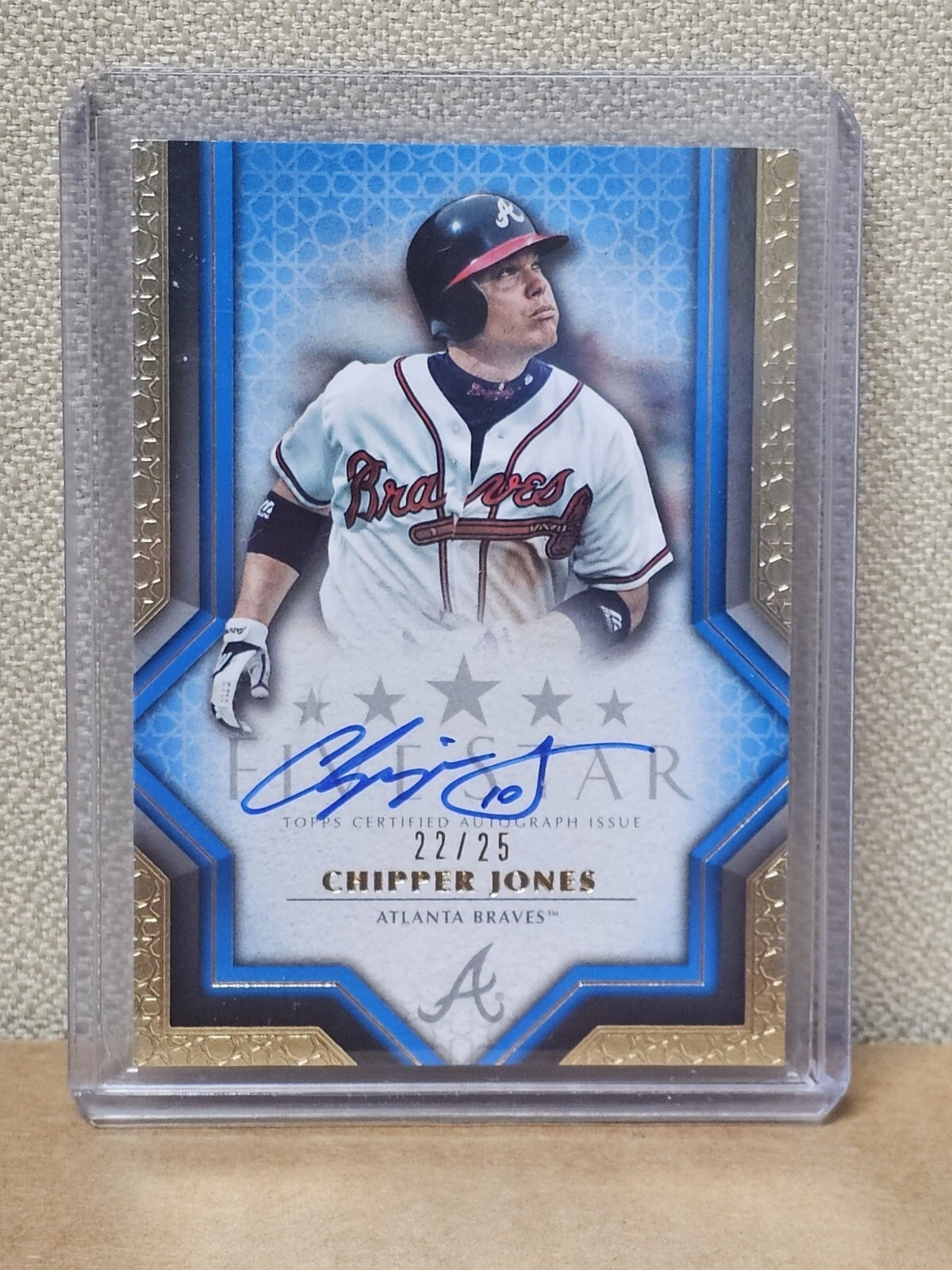 2023 Topps Five Star Baseball Chipper Jones Blue Auto /25 Atlanta Braves HOF