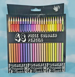 Colored Pencils - 48 Piece Colored Pencil Beginners Set, Pastel Colored Pencils - Picture 1 of 5