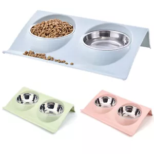 More details for dog bowl cat bowl rasied double pet feeder anti sickness bowl for food and water