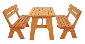 Gartengarnitur Sitzgruppe Gartenset Gartenmöbel Set FREITAL 200cm 3-teilig Holz - Bild 1 von 15