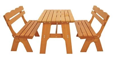 Gartengarnitur Sitzgruppe Gartenset Gartenmöbel Set FREITAL 200cm 3-teilig Holz - Bild 1 von 4