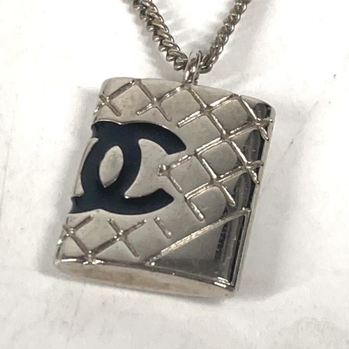Collana catena CHANEL 05A Cambon Line CC CC Mark accessori metallo argento