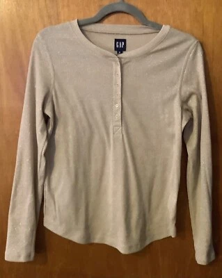 Camisa Henley Gap Tostada Dorada Metálica TALLA Mediana Top Acanalada Envío Gratis Foto 1 de 3