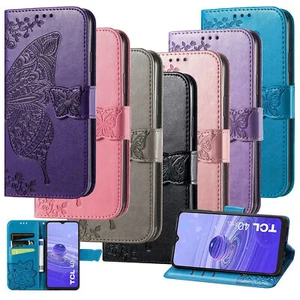  For TCL 40 30 SE Nothing Doogee Embossed Phone Case Flip Wallet Leather Cove - Picture 1 of 56