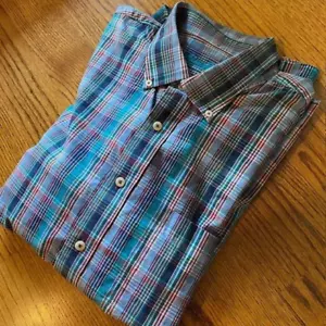 Alan Flusser Men's XXL Blue Check Cotton Long Sleeve Button down Shirt - Picture 1 of 10