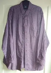 Trader Bay BURGUNDY Plaid 100% Cotton Long-sleeve Button-down SHIRT ~ 2XLTall - Picture 1 of 3