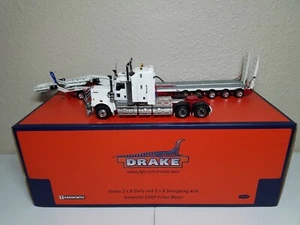 Kenworth C509 with Drake 5x8 Swingwing Trailer White/Red 1:50 Scale #ZT09061 New - Picture 1 of 9