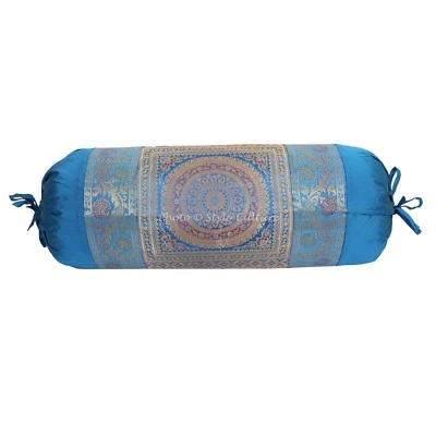 Brocade Bolster Cover Mandala Pillow Cushion Indian Cylindrical Neck Bolster - Image 1 of 3