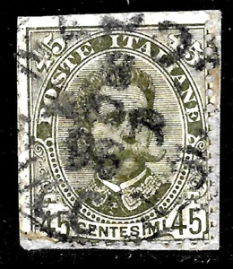 1889 ITALY SASS#63 SC#71 KING HUMBERT I🔥USED CUT OFF COVER🔥 VF - Picture 1 of 1
