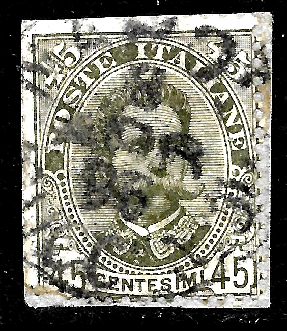 1889 ITALY  SASS#63  SC#71 KING HUMBERT I🔥USED  CUT OFF COVER🔥 VF - Image 1 of 1