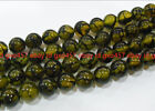 Natural 8mm Yellow Dragon Veins Agate Gemstone Round Loose Beads 15" Strand Aaa