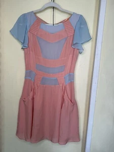 Paul And Joe Sisters Paris Pink And Blue Baby Shower Summer Dress 38 Small - Picture 1 of 8