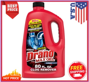 Drano Max Gel Drain Clog Remover and Cleaner for Shower or Sink Drains,80/160 Oz - Picture 1 of 9