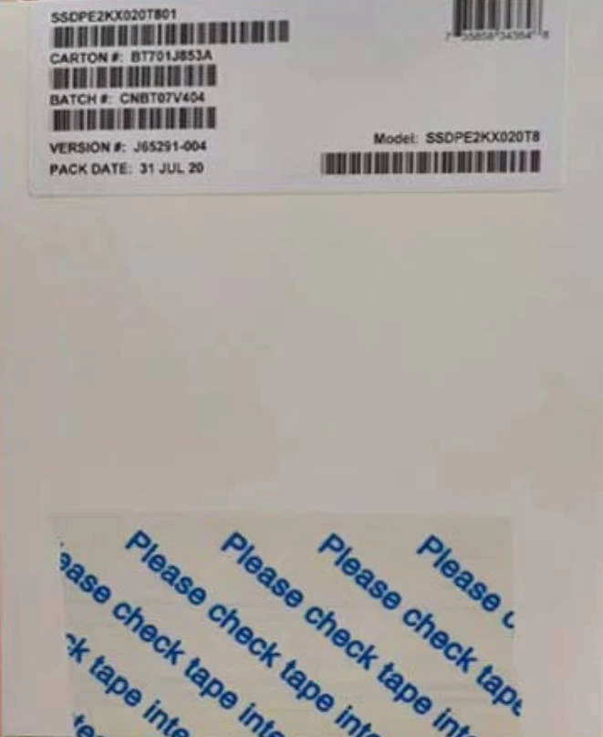 ​Intel P4510 Series 2TB SSD DC NVME U.2 SSDPE2KX020T8 Solid State Drive - Image 1 of 1