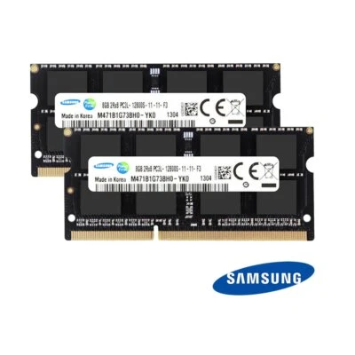 Samsung 16GB 2x 8GB 4GB 2G DDR3L 1600MHz PC3L-12800S 204Pin Laptop RAM LOT Black - Image 1 of 4