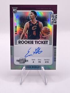 2021-22 Contenders Optic Evan Mobley Rookie Ticket Silver Variation Auto RC #138