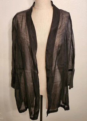 Investments II Cardigan Black Sheer Lightweight 3X - Image 1 of 4
