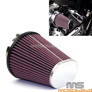 Oval Tapered Universal Air Filter Cleaner For Harley Softail Slim FLSS Road King - Picture 1 of 8