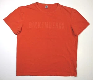 Dirk Bikkembergs Mens XXL T-Shirt Tee Orange with Embossed Spellout - Picture 1 of 9