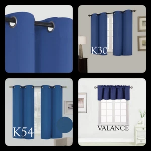 1/2pc 100% HEAVY THICK BLACKOUT THERMAL SHORT PANELS WINDOW CURTAIN OR VALANCE  - Picture 1 of 113