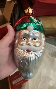 Adorno de vidrio de Navidad grande Santa Old St Nick 8" de colección House of Lloyd - Imagen 1 de 8