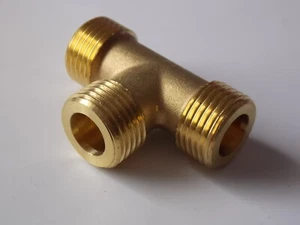 T-Stück AG Abgänge 3 x 1/2" flachdichtend Wellrohr DN12 Solar Heizung Sanitär - Picture 1 of 1