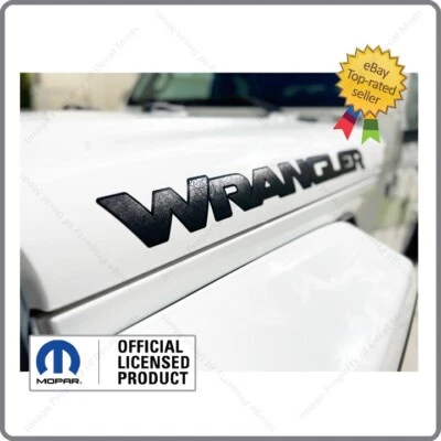 SET OF 2 - Jeep WRANGLER Hood Decals Stickers 3D Topo Map Lines Black UV1A0 - Image 1 of 4