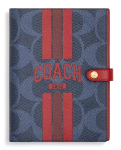 ❤️Coach Snap Notebook - CBL05 Denim-Red Signature Canvas/Leather w/Graphic - NWT - Picture 1 of 3