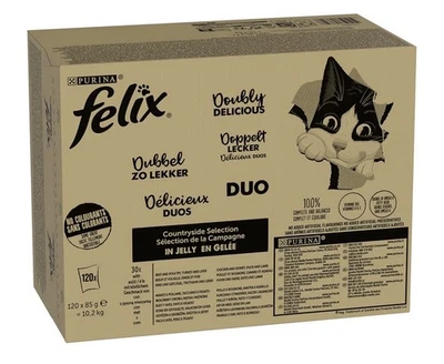 FELIX  Katzenfutter nass in Gelee, Sorten-Mix, 120er Pack (120 x 85g) - Bild 1 von 4