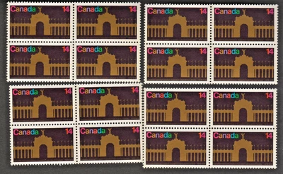 Canada #767 Four 2x2 Blocks "C.N.E. Centennial-Princes' Gates" 14¢ Stamps OG MNH - Image 1 of 2