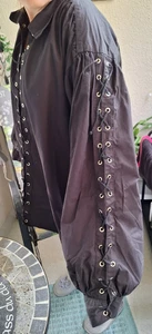 Mittelalter Gotikhemd oder Bikerhemd in Schwarz - Bild 1 von 5