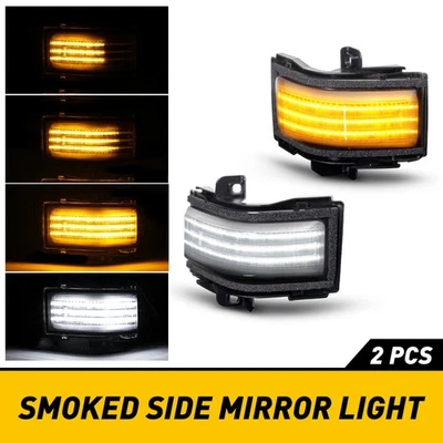 2x For 15-20 F150/17-22 Super Duty White+Amber LED Side Towing Mirror Light Lamp - Image 1 of 4