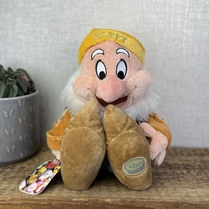Disney Store Stamped Happy Dwarf - Snow White Official Beanbag Plush With Tags - Picture 1 of 7
